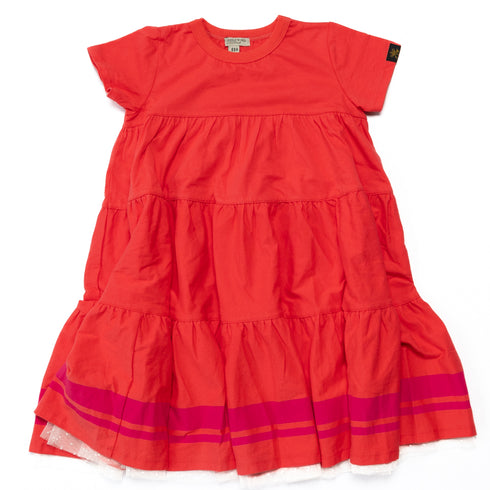 【130~150】 ダブルラインヘムティアードワンピース★2124696j★キッズサイズ 子供服